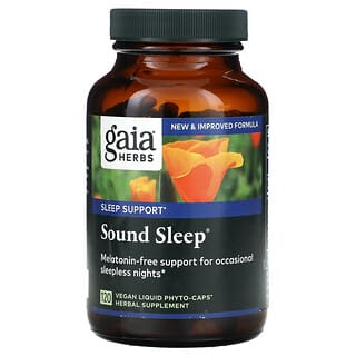 Gaia Herbs, Sound Sleep（サウンドスリープ）、ヴィーガンLiquid Phyto-Caps（リキッドフィトカプセル）120粒