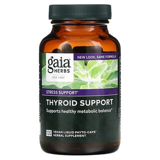 Gaia Herbs, 갑상선 보조제, 120 식물성 액상 파이토 캡슐
