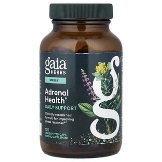 Gaia Herbs, Adrenal Health, Daily Support, 120 вегански течни фито-капсули