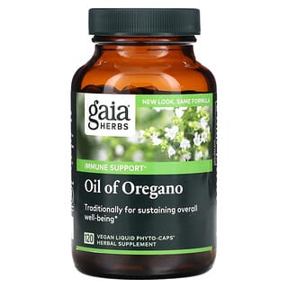 Gaia Herbs, オレガノオイル、Phyto-Caps（フィトキャップ）液状植物性カプセル120粒