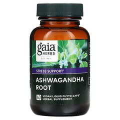 Gaia Herbs, Raíz de ginseng indio, 60 fitocápsulas líquidas veganas