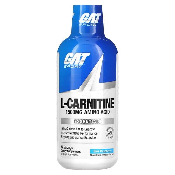 GAT, L-Carnitine, Amino Acid, Blue Raspberry, 1,500 mg, 16 oz (473 ml)