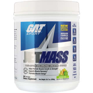 GAT, Jetmass, Fast-Acting Volumizing Creatine System, Lemon Lime, 24.7 oz (699 g)