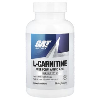 GAT, L-carnitina, Aminoácido, Forma libre, 60 cápsulas vegetales