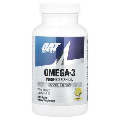 GAT, Sports Series, Omega-3, Natural Lemon Flavor, 90 Softgels