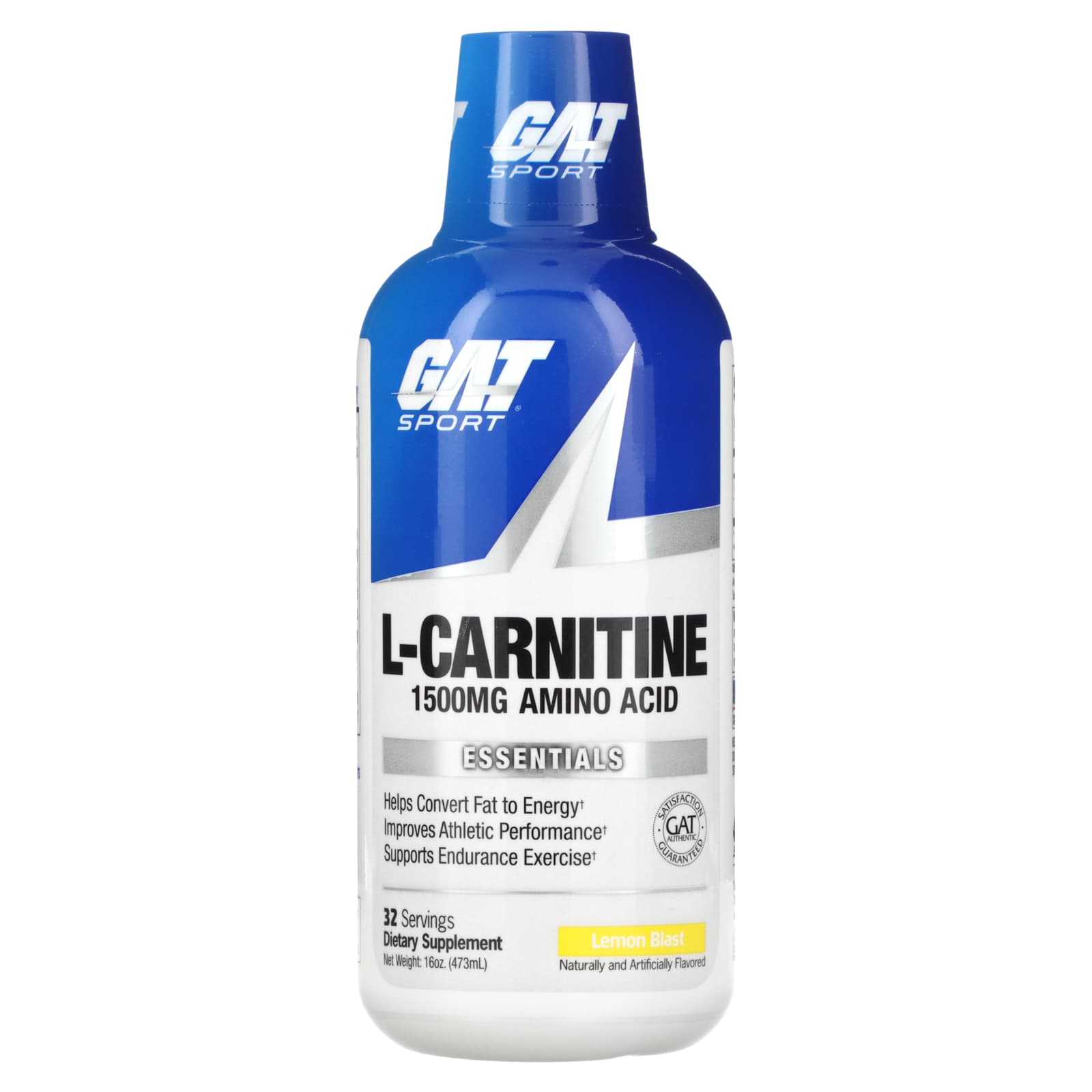 GAT, L-Carnitine, Amino Acid, Lemon Blast, 1,500 mg, 16 oz (473 ml)