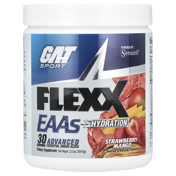 GAT Flexx EAAs + Hydration, Strawberry Mango, 12.5 oz (354.9 g)
