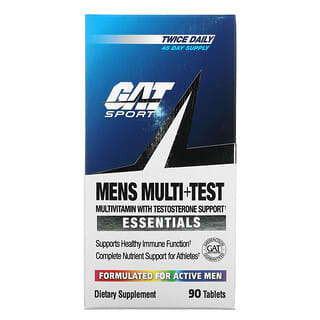 GAT, فيتامينات متعددة مع دعم هرمون التستوستيرون، Men's Multi+Test، عدد 90 قرص