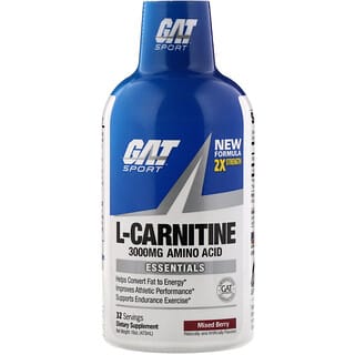 GAT, L-Carnitine, Amino Acid, Mixed Berry, 3,000 mg, 16 oz (473 ml)