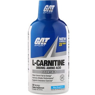 GAT, L-Carnitine, Amino Acid, Blue Raspberry, 3,000 mg, 16 oz (473 ml)