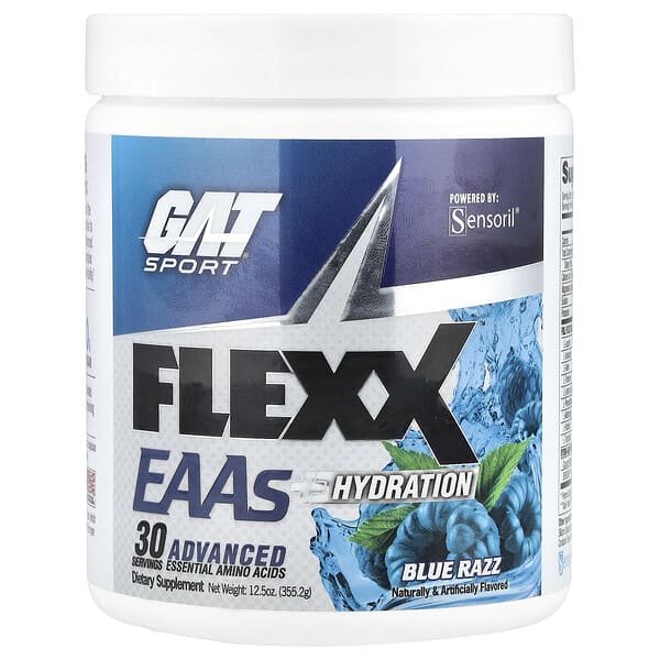 GAT Flexx EAAs + Hydration, Blue Razz, 12.5 oz (355.2 g)