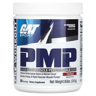 GAT, PMP sem STM, Pico do Desempenho Muscular, Ponche de Frutas, 243 g (8,6 oz)