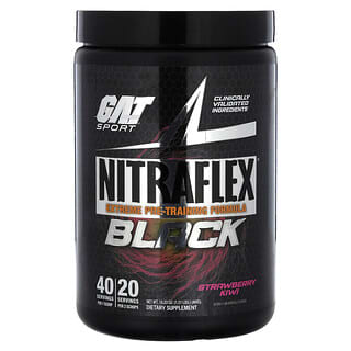 GAT, Sport, NITRAFLEX Black, NITRAFLEX Black für den Sport, Erdbeer-Kiwi, 460 g (1,01 lbs.)