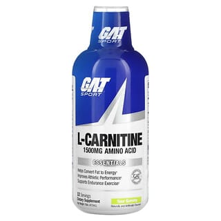 GAT, L-carnitina, Aminoácido, Gomita ácida, 1500 mg, 473 ml (16 oz)