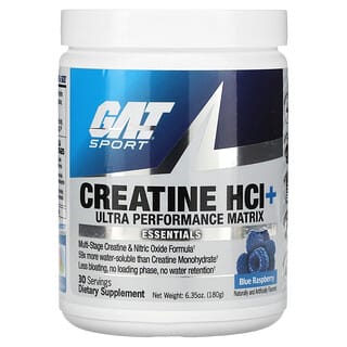GAT, Sport, Clorhidrato de creatina con matriz de ultrarrendimiento, Frambuesa azul, 180 g (6,35 oz)