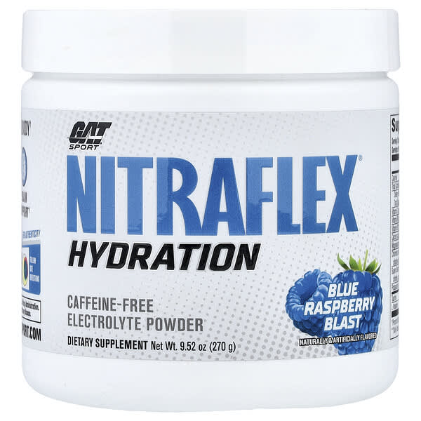 Sport, Nitraflex® Hydration, Blue Raspberry Blast, 9.52 oz (270 g)