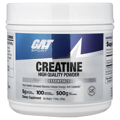 GAT, Sports, Essentials, Creatine Powder, Original, 17.64 oz (500 g)