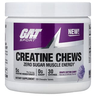 GAT, Sport, Creatine Chews, Grape Cotton Sweets, 120 Chewable Tablets