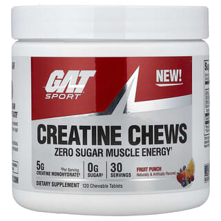 GAT, Sport, Creatine Chews, Fruit Punch, 120 Chewable Tablets