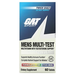 GAT, الفيتامينات المتعددة للرجال + تعزيز التستوستيرون، 60 قرصًا 