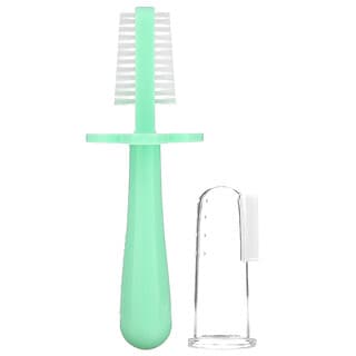 Grabease, Double Sided Toothbrush, 4m+, Mint, 1 Brush + Stage 1 Finger Brush
