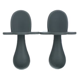 Grabease, Double Silicone Spoons, 3m+, Gray, 2 Spoons