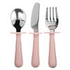 Stainless Steel Fork, Knife & Spoon Set, 18m+, Blush, 1 Set