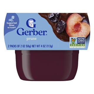 Gerber, Dětská výživa, 1st Foods®, švestky, 2 balení, 56 g (2 oz) každá