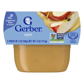 Gerber, 1st Foods®, Supported Sitter, Manzana, Paquete de 2 piezas, 56 g (2 oz) cada una