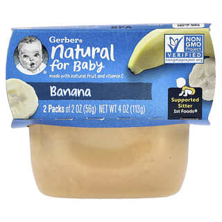 Gerber, Natural for Baby, 1st Foods®, Banane, 2 paquets de 56 g chacun