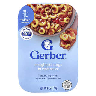 Gerber, 肉醬意面圈，12 個月以上，6 盎司（170 克）