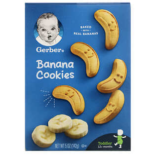 Gerber, バナナクッキー、生後12か月以上、142g（5オンス）