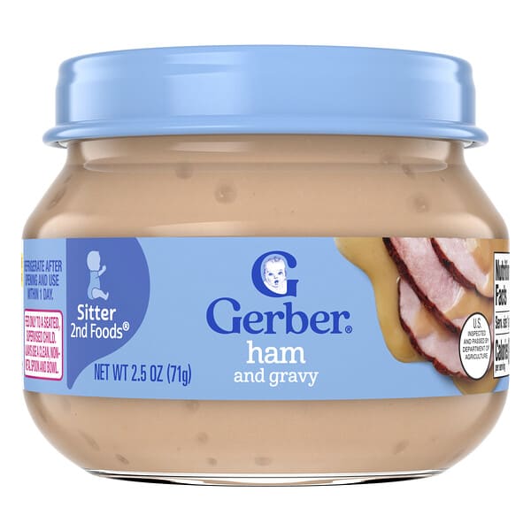 Gerber, 2nd Foods®, 시터, 햄 앤 그레이비, 71g(2.5oz)
