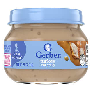 Gerber, Mealtime for Baby, 2nd Foods®, Turkey & Gravy, 2.5 oz (71 g)