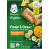 Organic, Grain & Grow, Barras de cereales suaves al horno, 12 meses o más, Plátano, mango y piña, 8 barritas envueltas individualmente, 19 g (0,68 oz) cada una