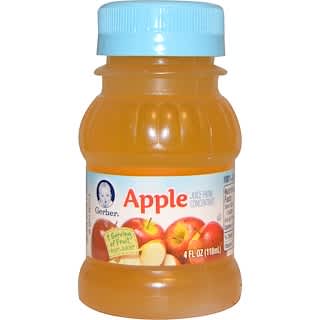 جيربر‏, 100% عصير، عصير التفاح، 4 أونصة سائلة(118مل)