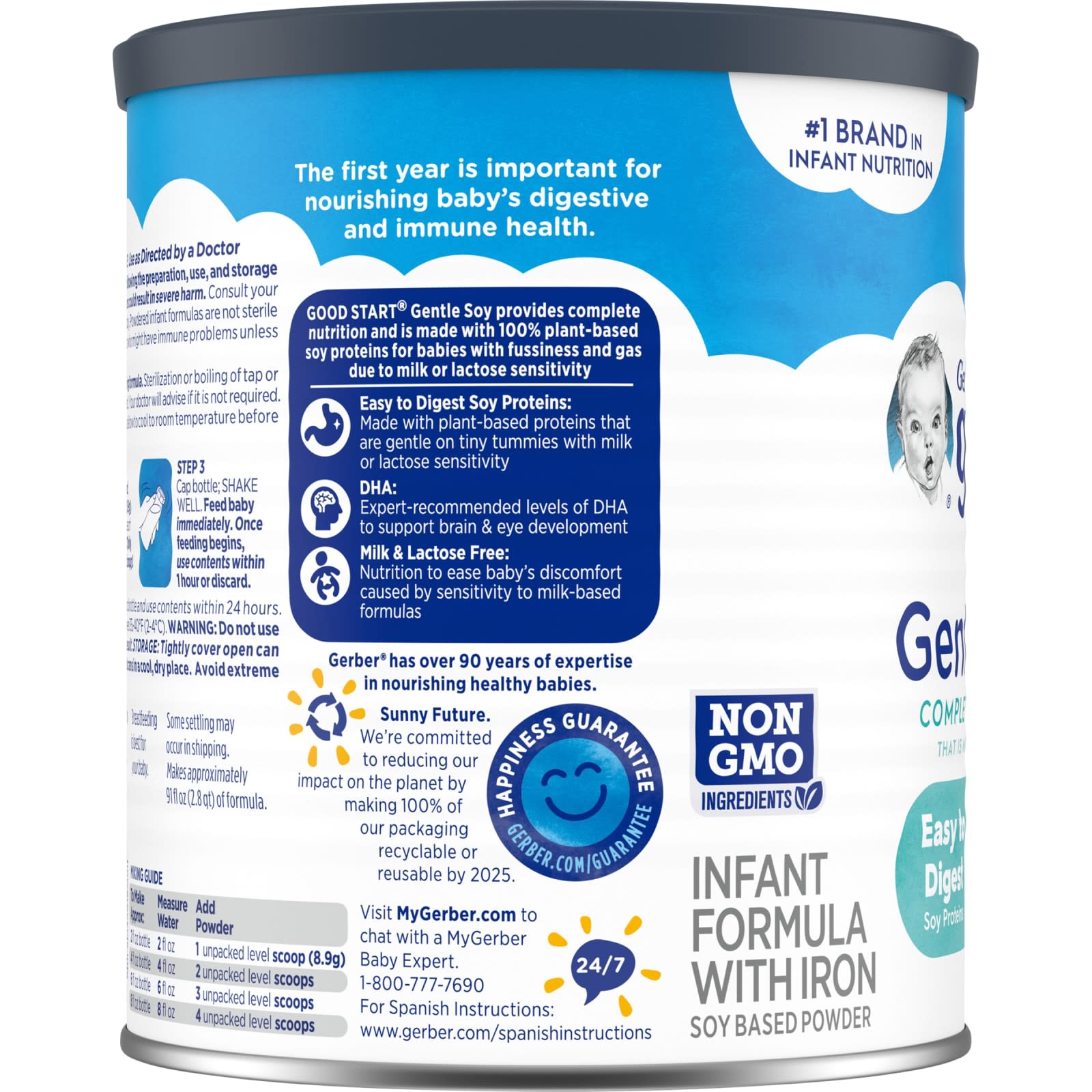 Gerber, Good Start, Fórmula para bebés en polvo a base de soya con