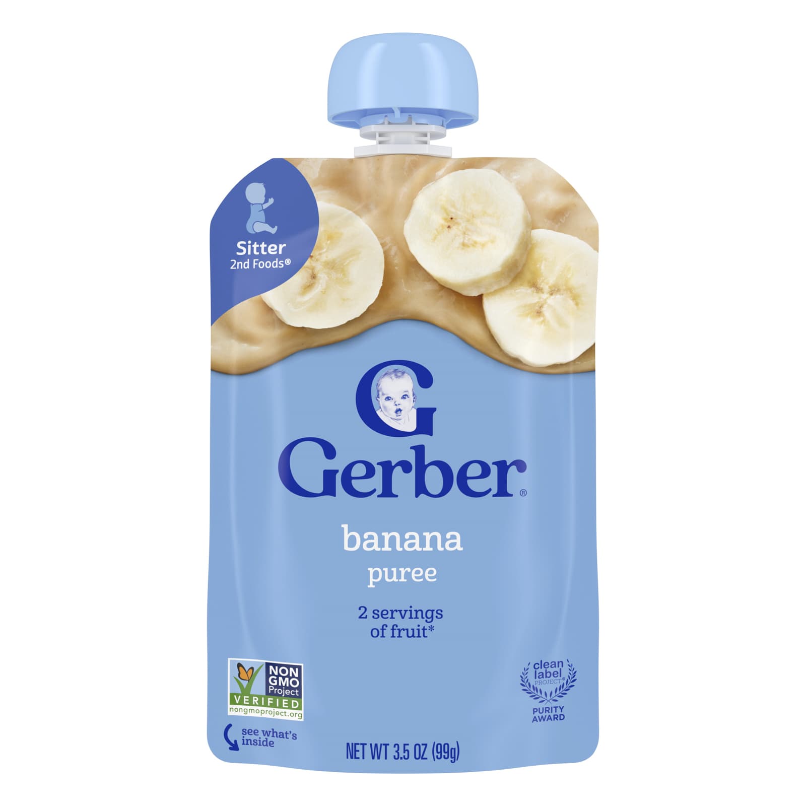 Gerber, 2nd Foods®, фруктовое пюре, сладкий банановый вкус, 99 г (3,5 унции)