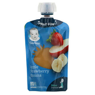 Gerber, Smart Flow, 2nd Foods, Apple, Strawberry, Banana, 3.5 oz (99 g)