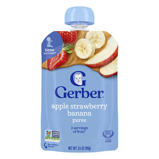 Gerber, 2nd Foods®, Puree, Sitter, Apple, Strawberry, Banana, 3.5 oz (99 g)