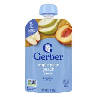 جيربر‏, 2nd Foods® ، هريس ، جليسة الأطفال ، التفاح ، الكمثرى ، الخوخ ، 3.5 أونصة (99 جم)