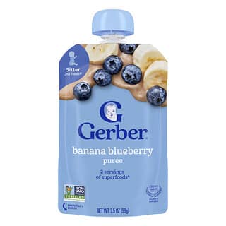 Gerber, Purée, Sitter, Banana & Blueberry, 3.5 oz (99 g)