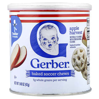 Gerber, Ruedas para morder horneadas, Más de 10 meses, Cosecha de manzana, 42 g (1,48 oz)