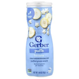 Gerber, Puffs, En-cas aux céréales soufflées, À partir de 8 mois, Banane, 42 g