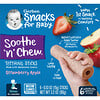 Snacks for Baby, Soothe 'n' Chew, Teething Sticks, 6+ Months, Strawberry Apple, 6 Individually Wrapped Sticks, 0.53 oz (15 g) Each
