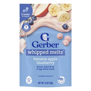 Gerber, Natural for Baby, Whipped Melts, 8+ Months, Banana, Apple, Blueberry, 1 oz (28 g)