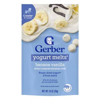 Gerber, Yogurt Melts®, для детей от 8 месяцев, банан и ваниль, 28 г (1 унция)