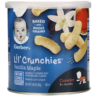 Gerber, Lil' Crunchies, En-cas au maïs, 8 mois et plus, Vanille et érable, 42 g