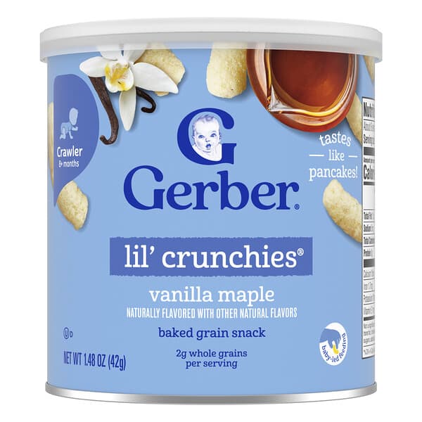 Gerber, Snacks for Baby, Lil' Crunchies, Baked Grain Snack, 8+ Months, Vanilla Maple, 1.48 oz (42 g)