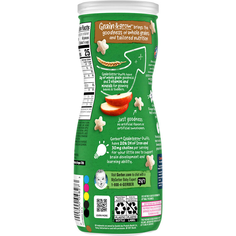 Mini puffs snacks de fresa ecológicos desde 8 meses bolsa 18 g
